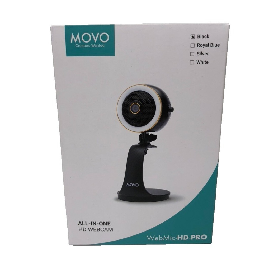 Movo All In one HD Webcam WebMic-HD-Pro Black New USB To USB-C Monitor Mount